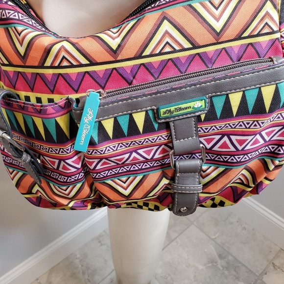 Lily Bloom Geometric Bright Color Print Purse - Picture 3 of 5